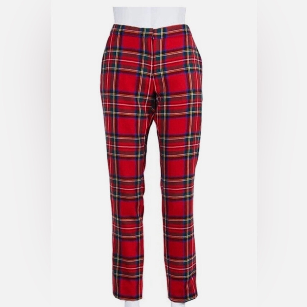 NWT Burberry Red Tartan Dress Pants- US 8